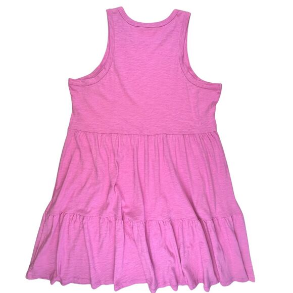 Terra & Sky Dress 0X Pink Tiered Ruffle Hem Cottagecore Trapeze Knit Sundress - Picture 6 of 12